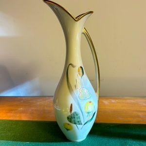 Mid-Century MCM Lindner vase, hand painted, made in Germany